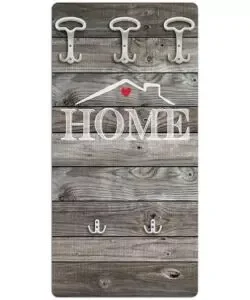 Attaccapanni "home" in legno 5 ganci 45x90x1 cm Nuovo Arrivo